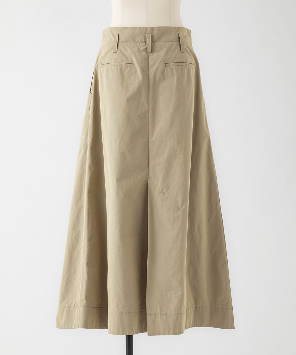 EAUVIRE ワイドタックロングスカート ベージュ