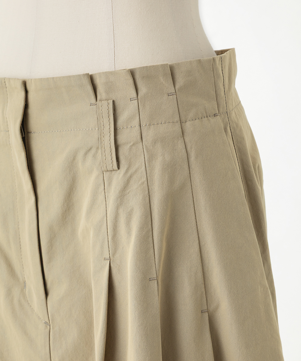 EAUVIRE ワイドタックロングスカート ベージュ