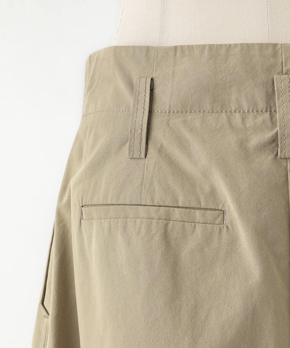 EAUVIRE ワイドタックロングスカート ベージュ