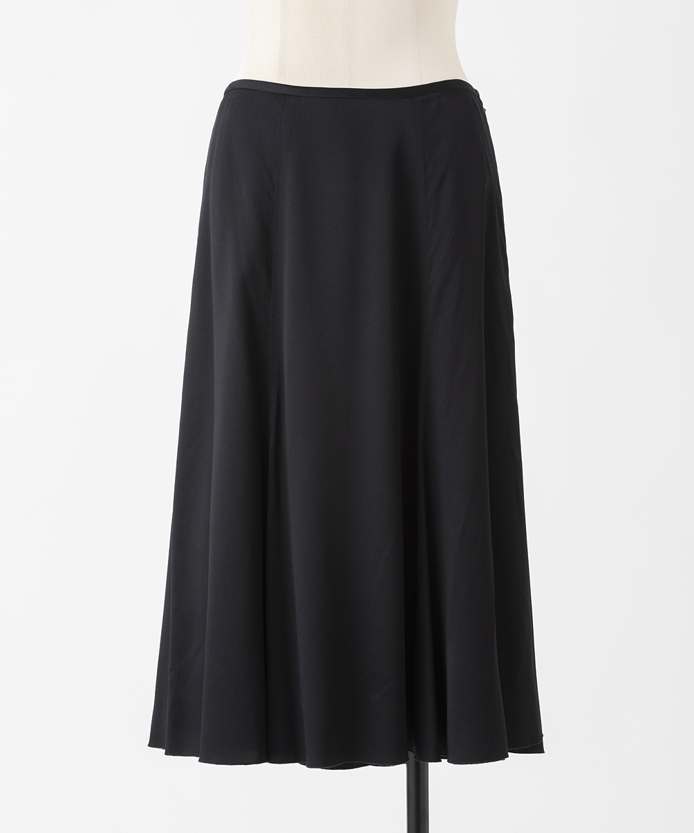 EAUVIRE シルクスカート キャメル