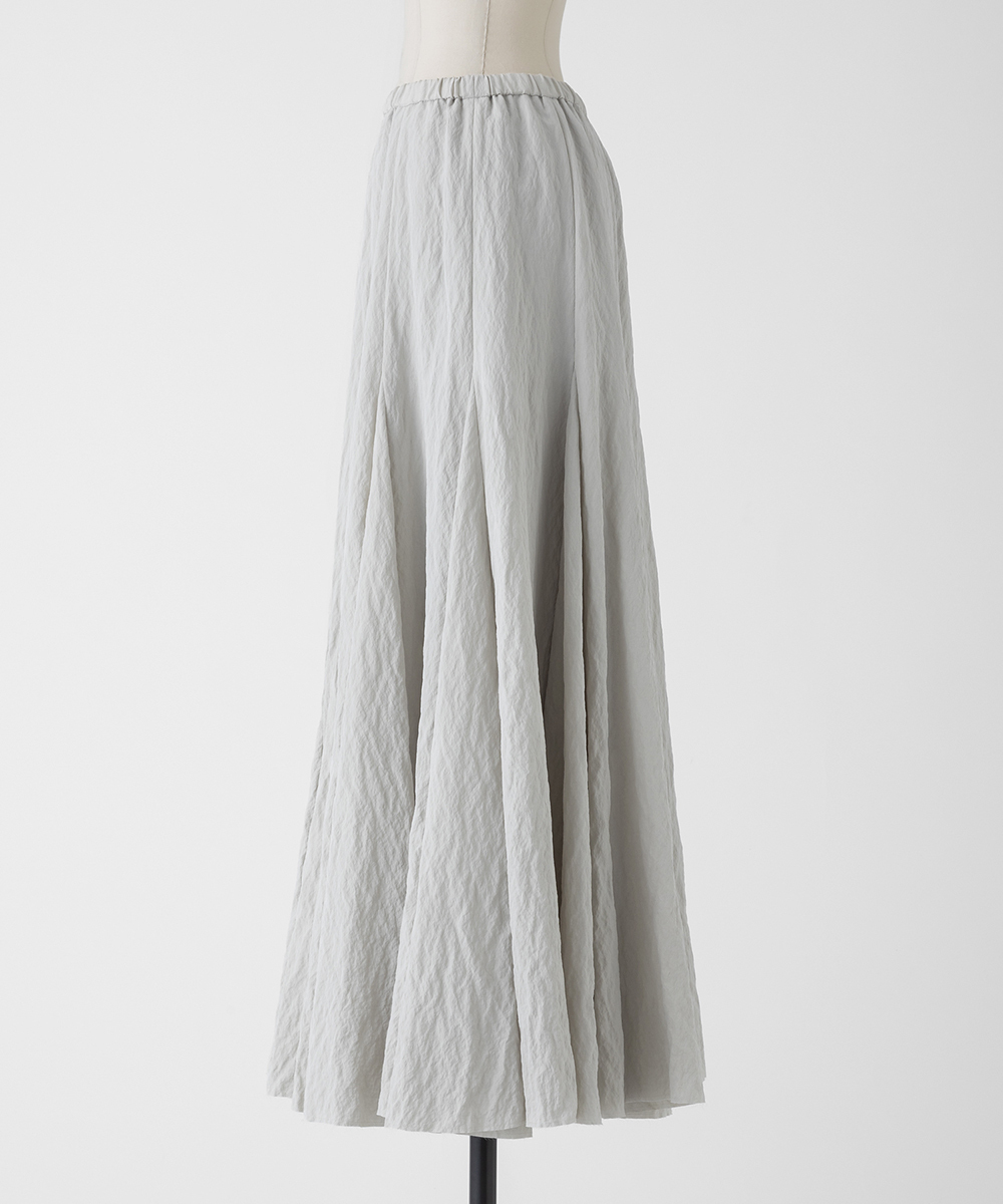 EAUVIRE シルクナイロンロングスカート ライトグレー