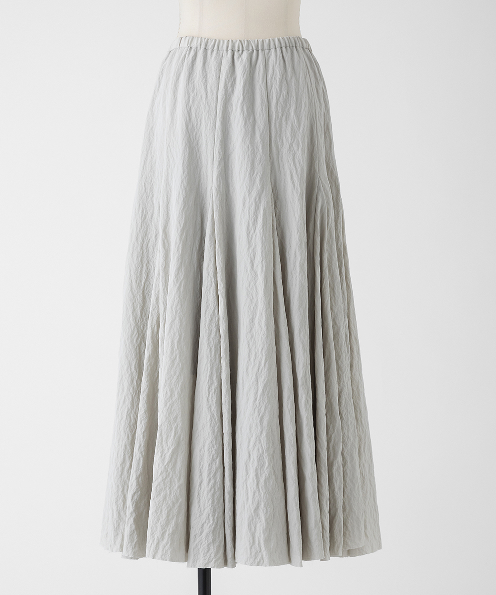 EAUVIRE シルクナイロンロングスカート ライトグレー