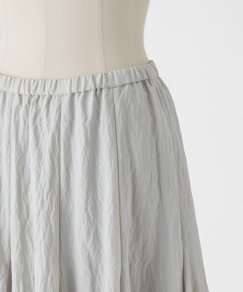 EAUVIRE シルクナイロンロングスカート ライトグレー