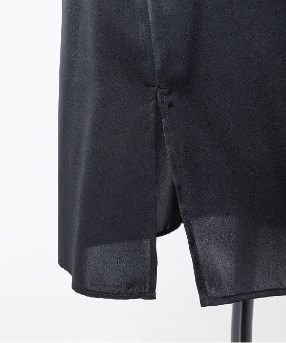 EAUVIRE ランダムプリーツエアリースカート ブラック