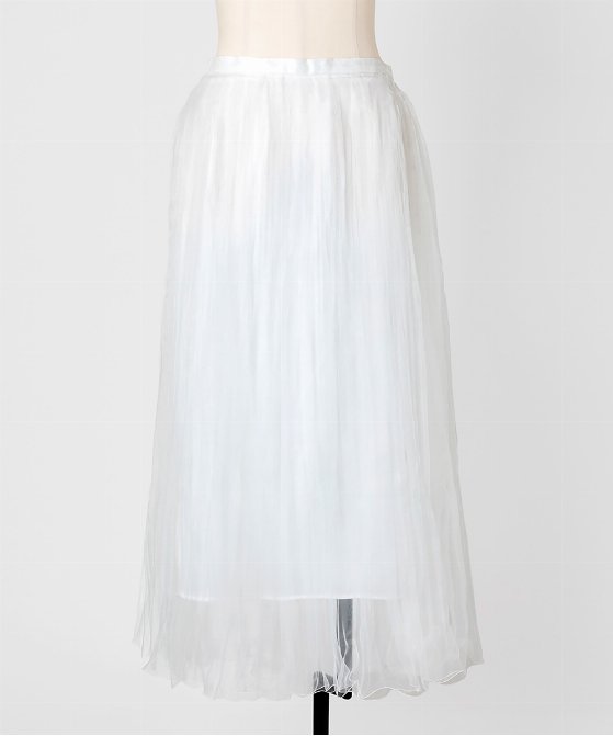 EAUVIRE ランダムプリーツエアリースカート ブラック