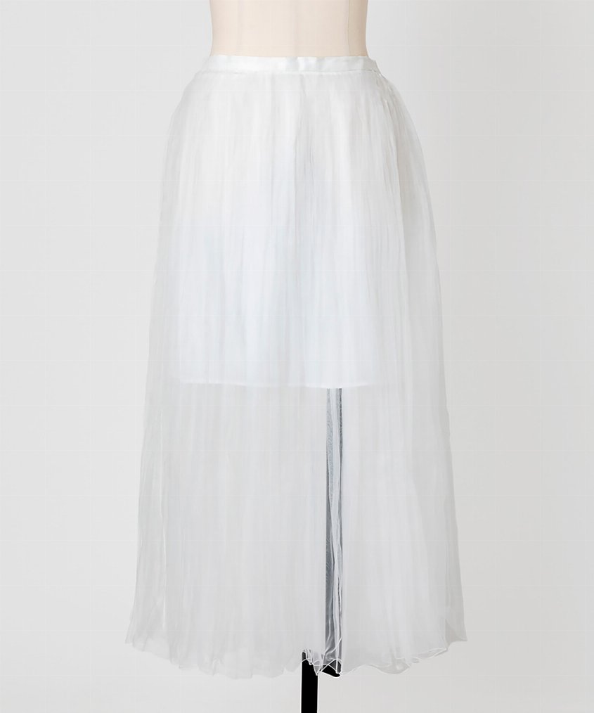 EAUVIRE ランダムプリーツエアリースカート ブラック