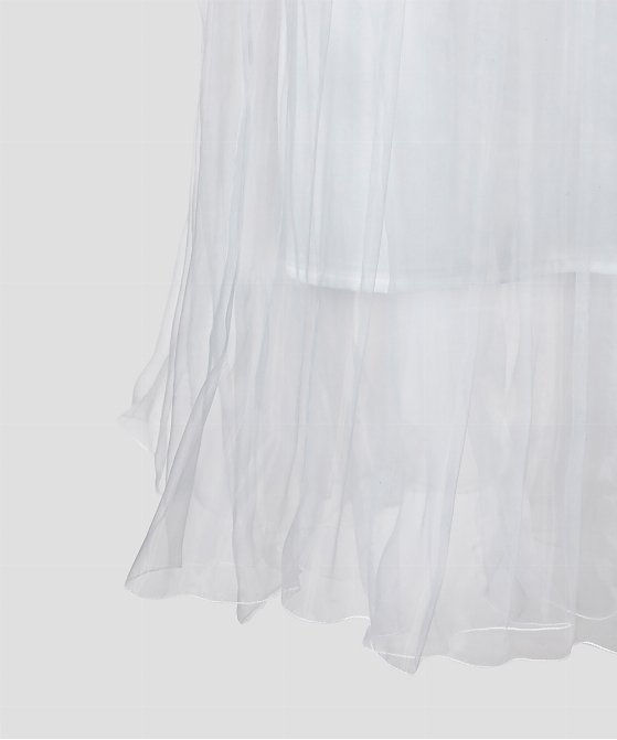 EAUVIRE ランダムプリーツエアリースカート ブラック