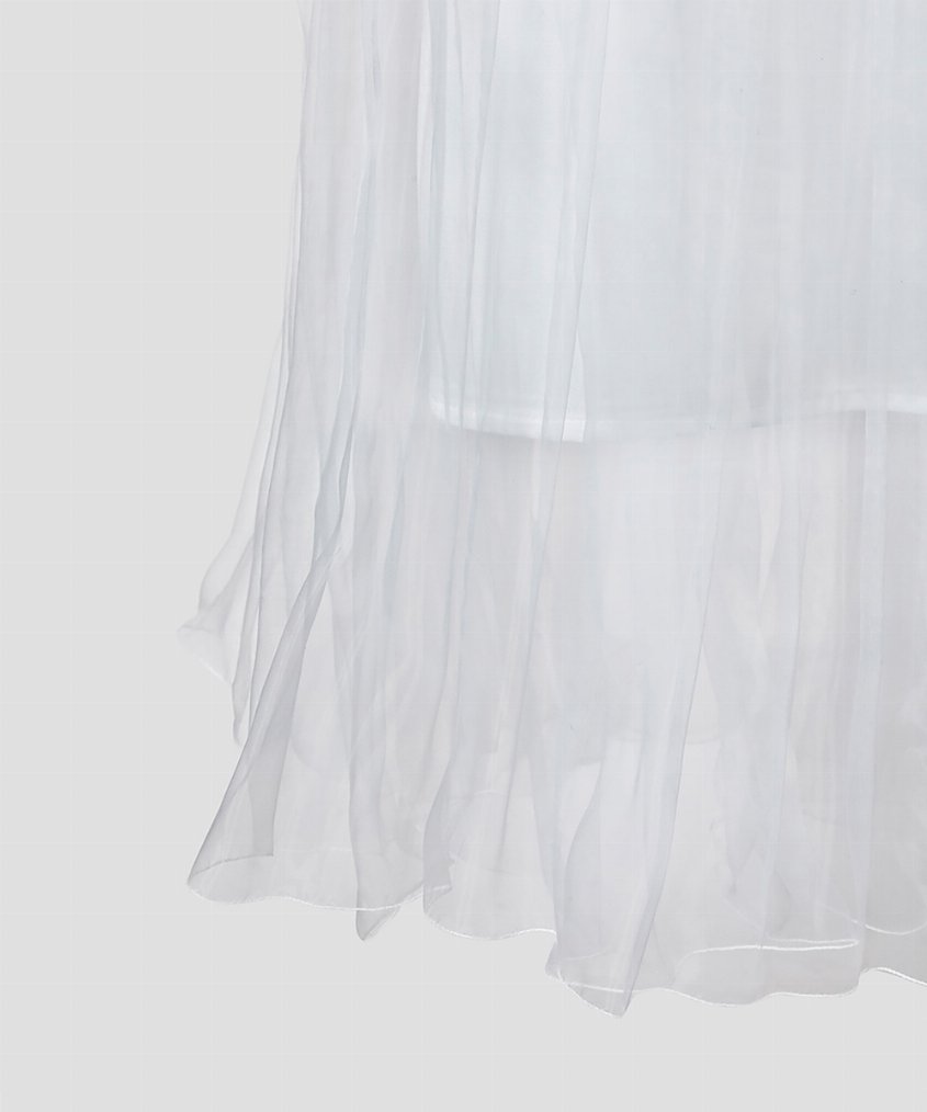 EAUVIRE ランダムプリーツエアリースカート ブラック