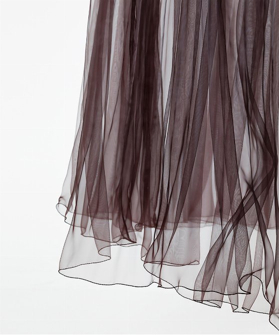 EAUVIRE ランダムプリーツエアリースカート ブラック