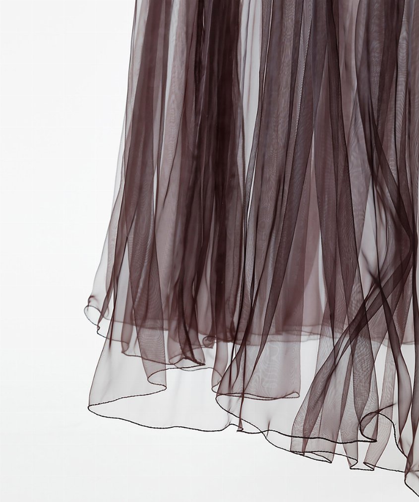 EAUVIRE ランダムプリーツエアリースカート ブラック