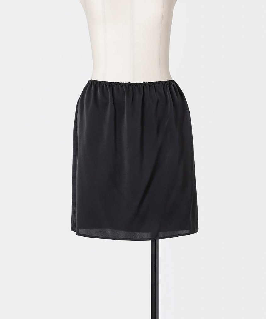EAUVIRE ランダムプリーツエアリースカート ブラック