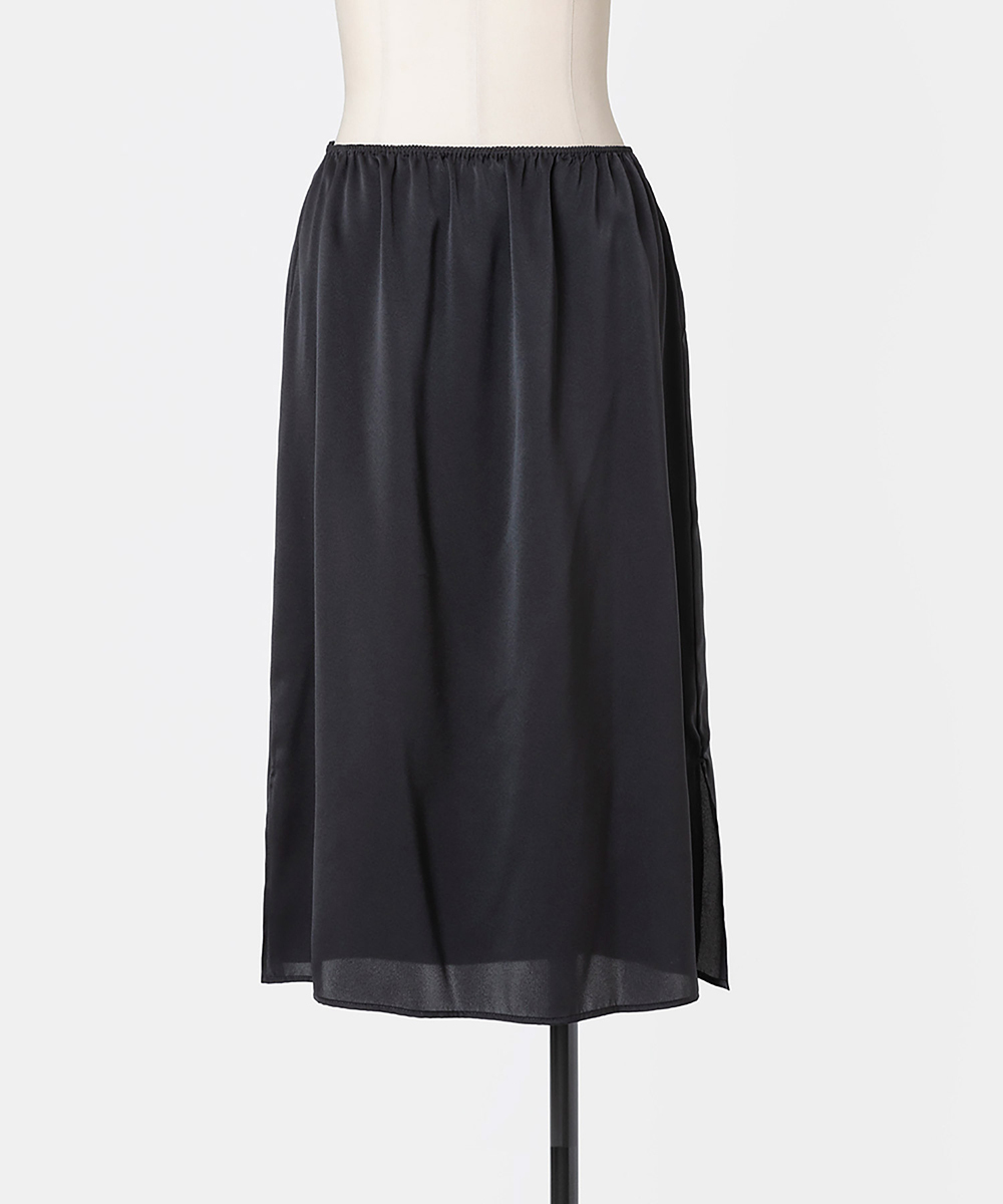 EAUVIRE ランダムプリーツエアリースカート ブラック