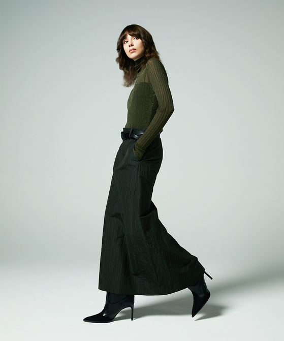 ストライプバックフレアスカート