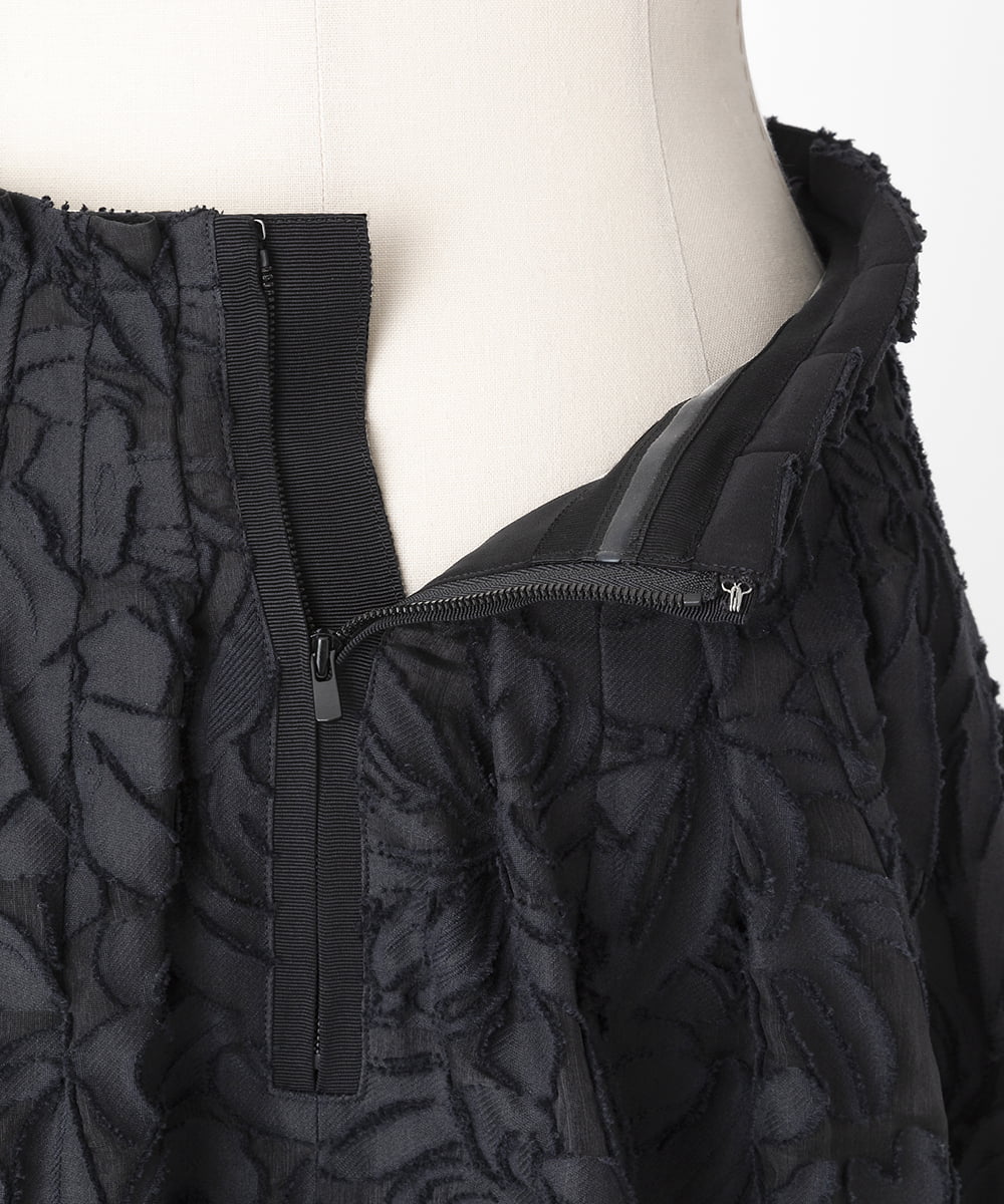 EAUVIRE ボリュームタックスカート ブラック