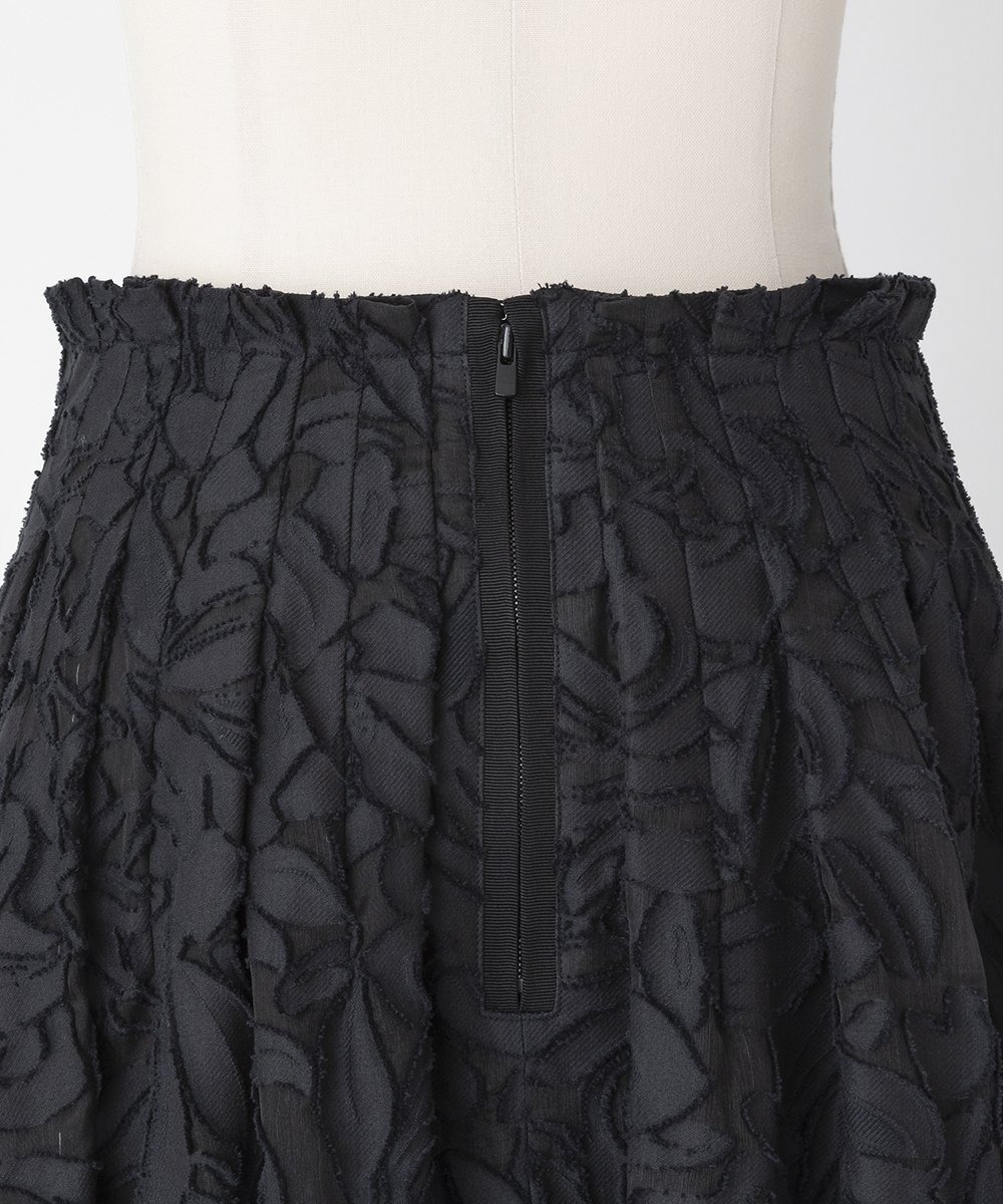 EAUVIRE ボリュームタックスカート ブラック