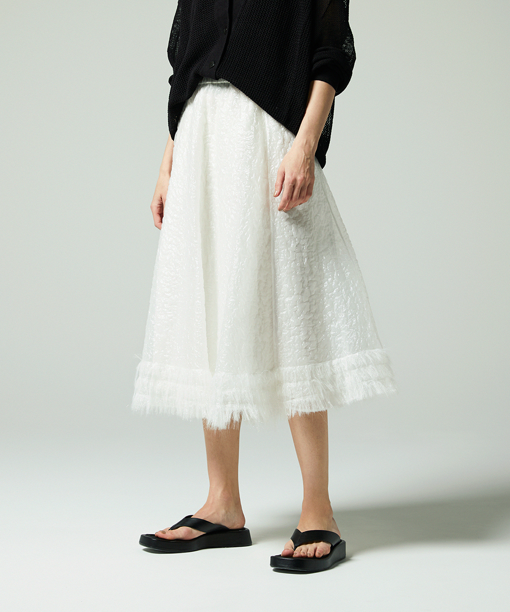 EAUVIRE シマーフレアスカート ホワイト