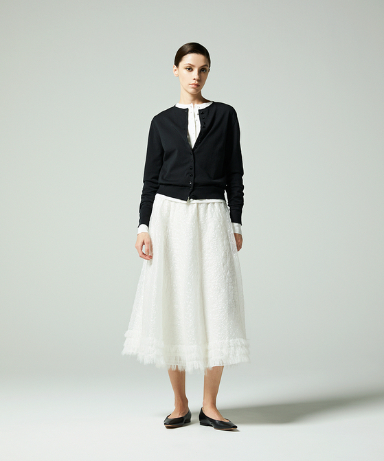 EAUVIRE シマーフレアスカート ホワイト