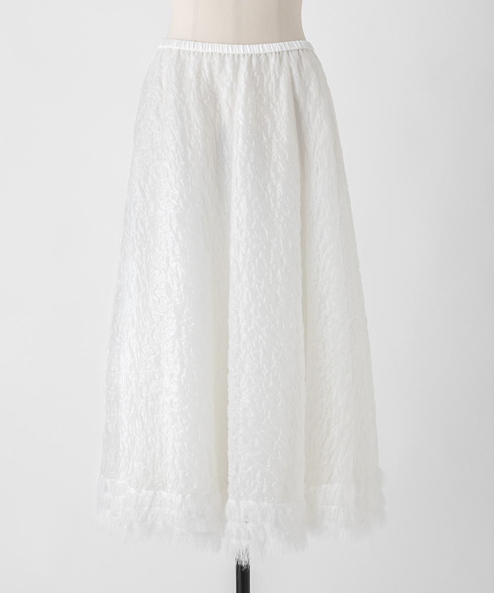 EAUVIRE シマーフレアスカート ホワイト