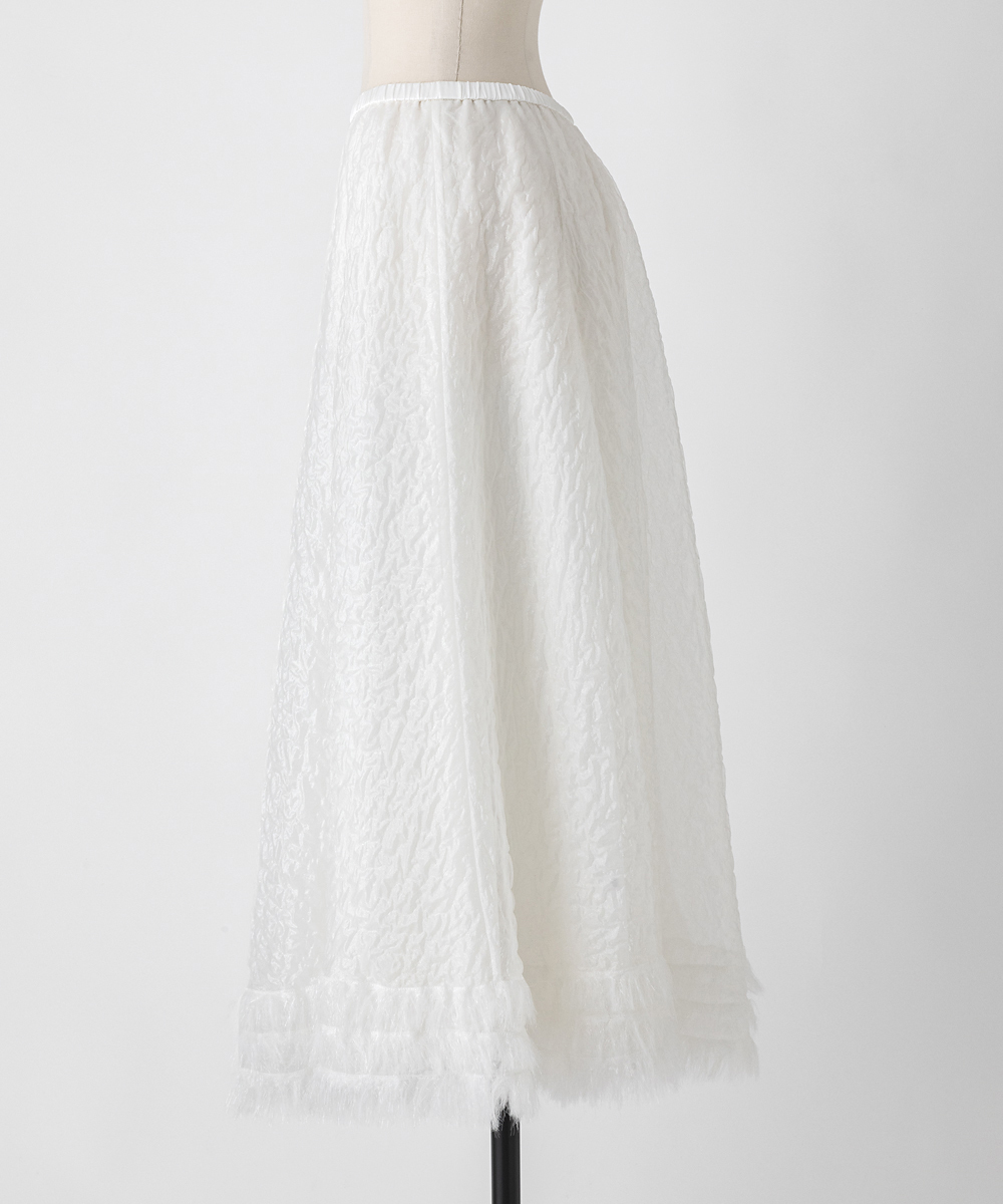 EAUVIRE シマーフレアスカート ホワイト