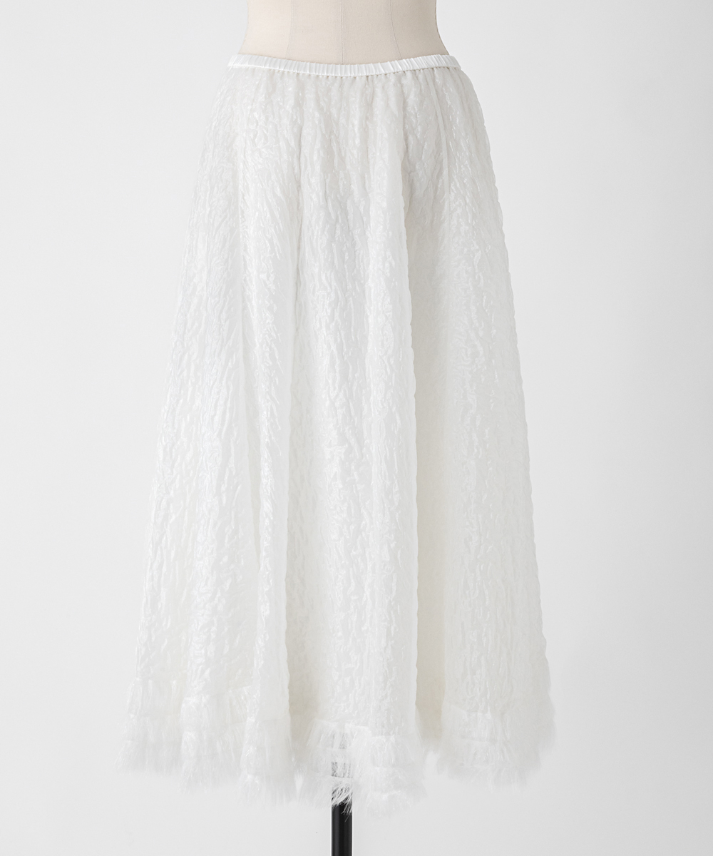 EAUVIRE シマーフレアスカート ホワイト