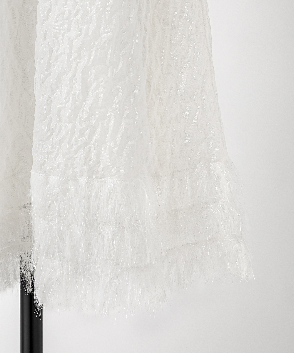 EAUVIRE シマーフレアスカート ホワイト