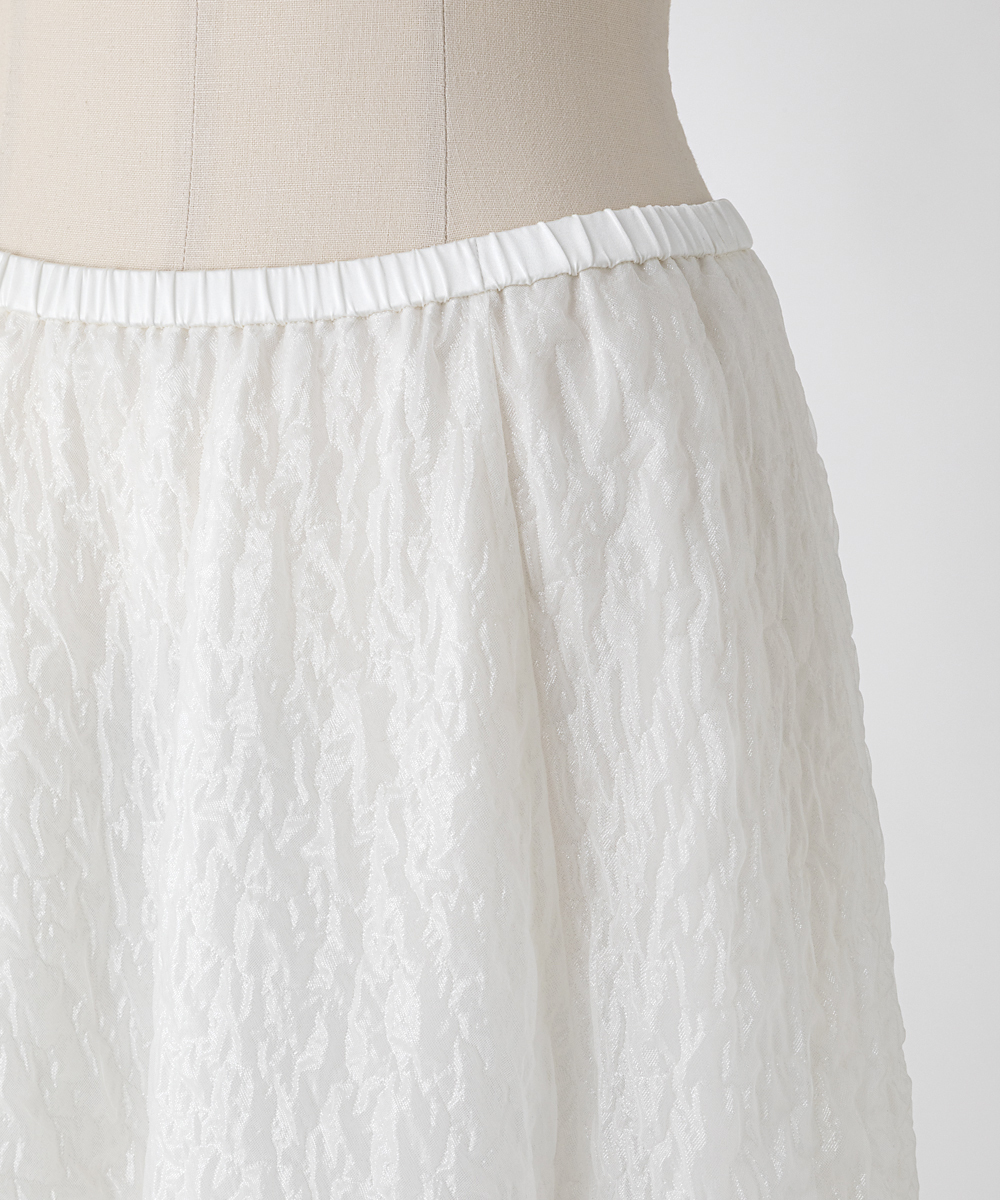 EAUVIRE シマーフレアスカート ホワイト