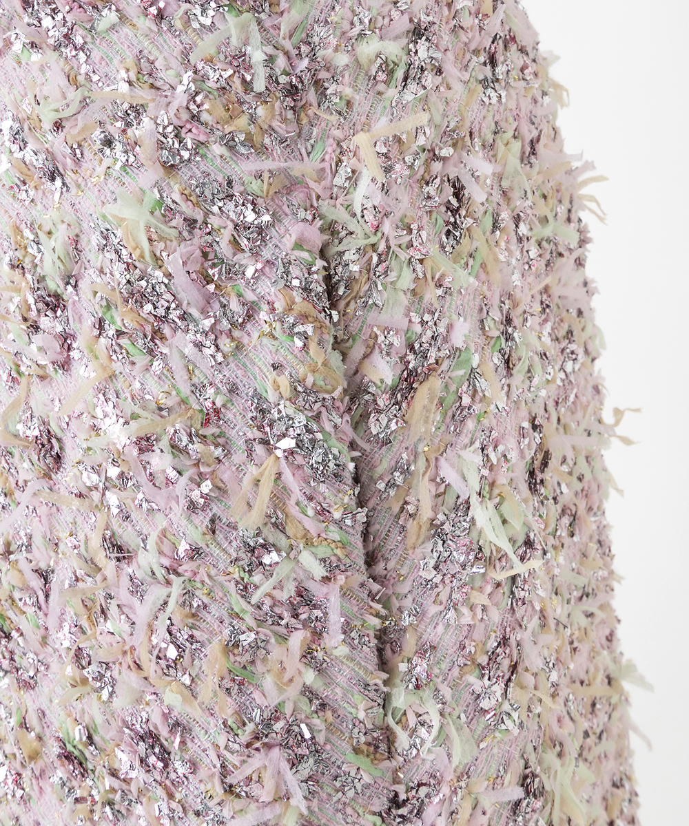 EAUVIRE リボンツイードスカート ピンク