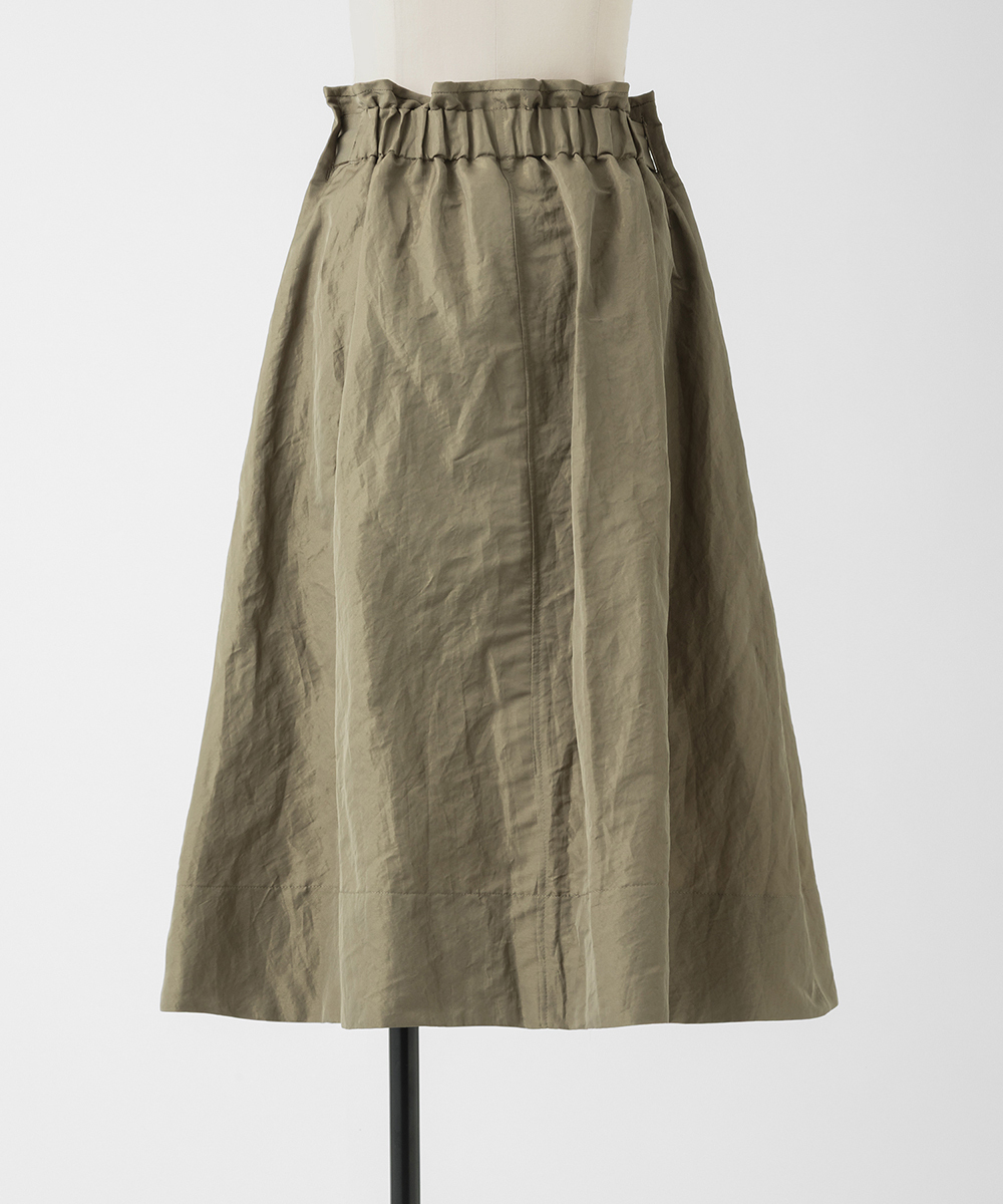 EAUVIRE シャイニーベルテッドスカート ブラウン