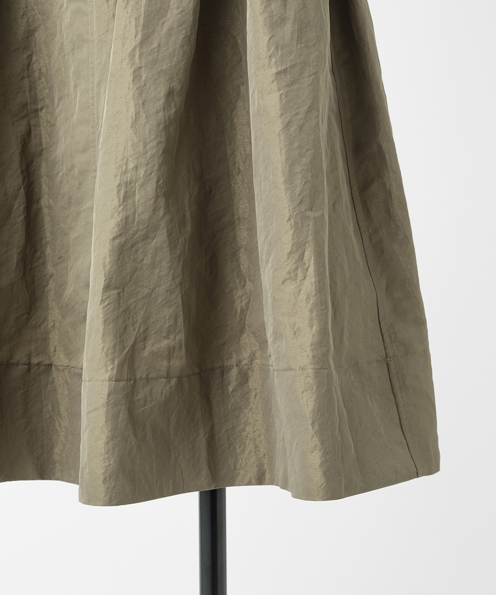 EAUVIRE シャイニーベルテッドスカート ブラウン