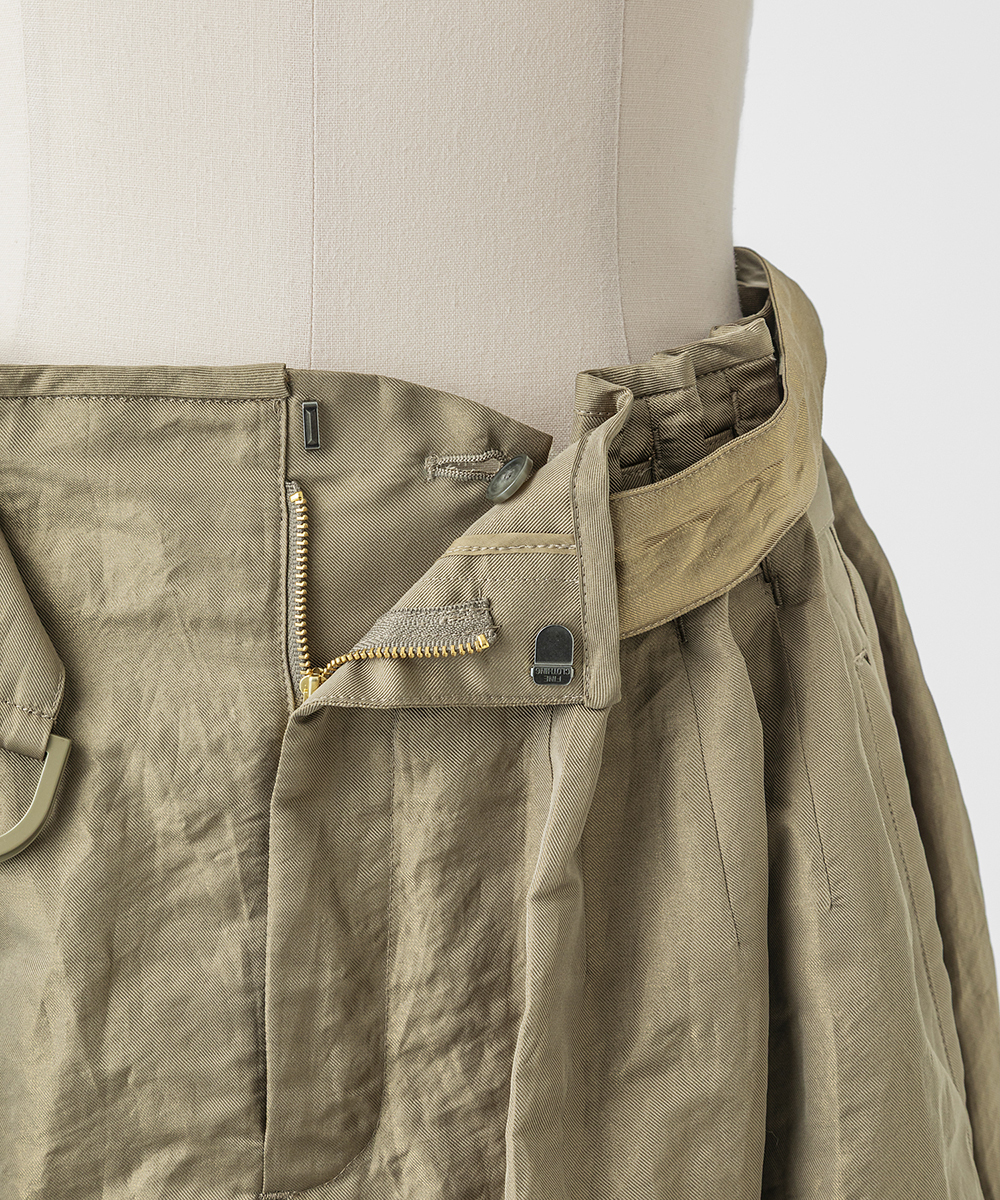 EAUVIRE シャイニーベルテッドスカート ブラウン