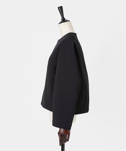 EAUVIRE ノーカラージップアップジャケット ブラック