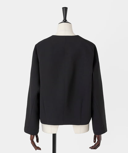 EAUVIRE ノーカラージップアップジャケット ブラック