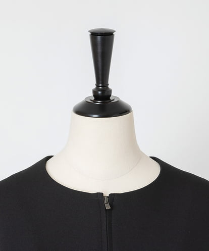 EAUVIRE ノーカラージップアップジャケット ブラック