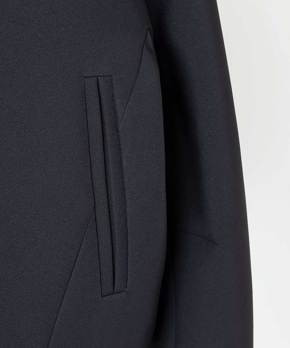 EAUVIRE ノーカラージップアップジャケット ブラック