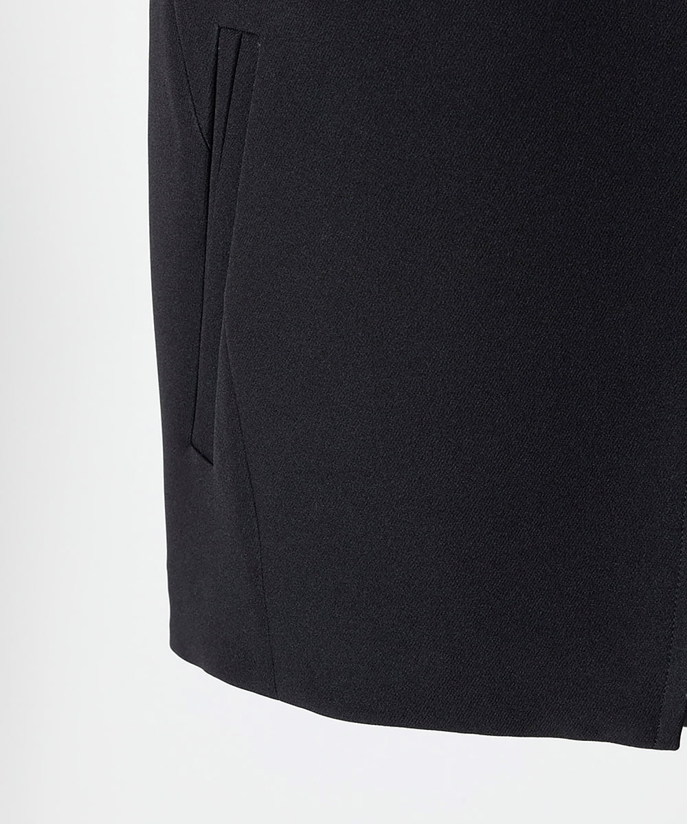 EAUVIRE ノーカラージップアップジャケット ブラック