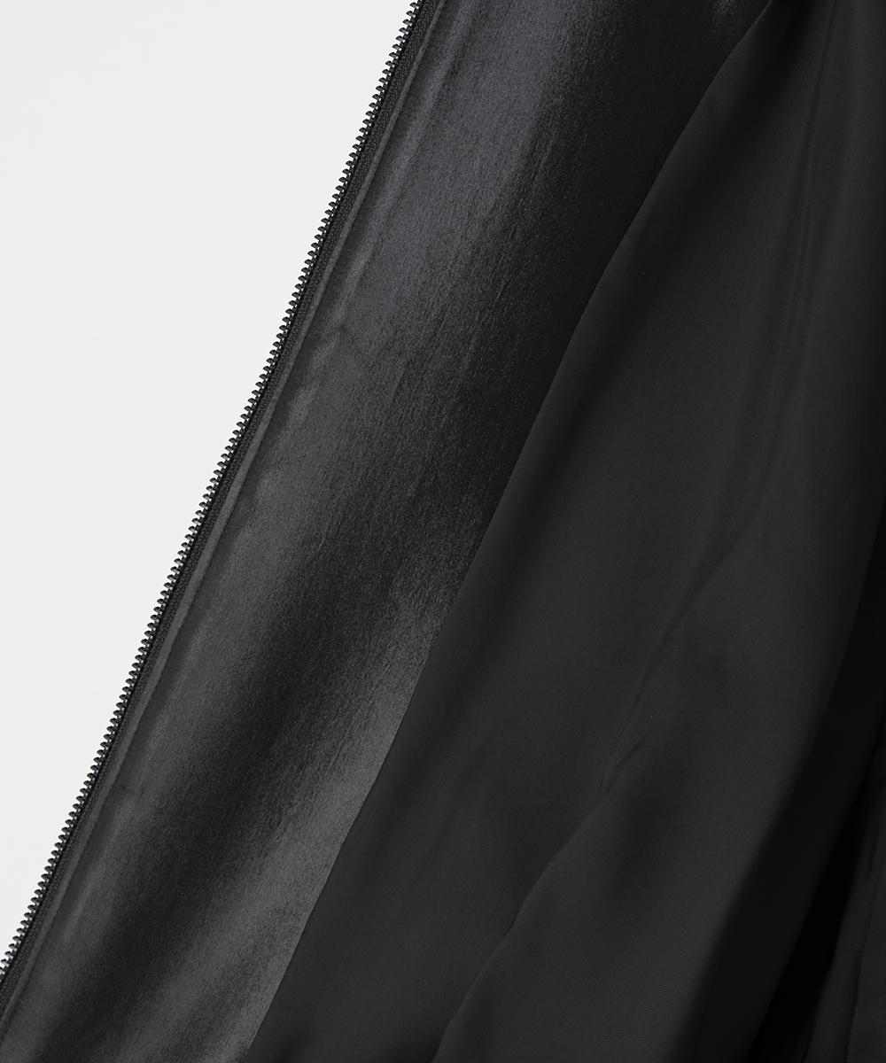 EAUVIRE グロッシーサテンブルゾン ブラック