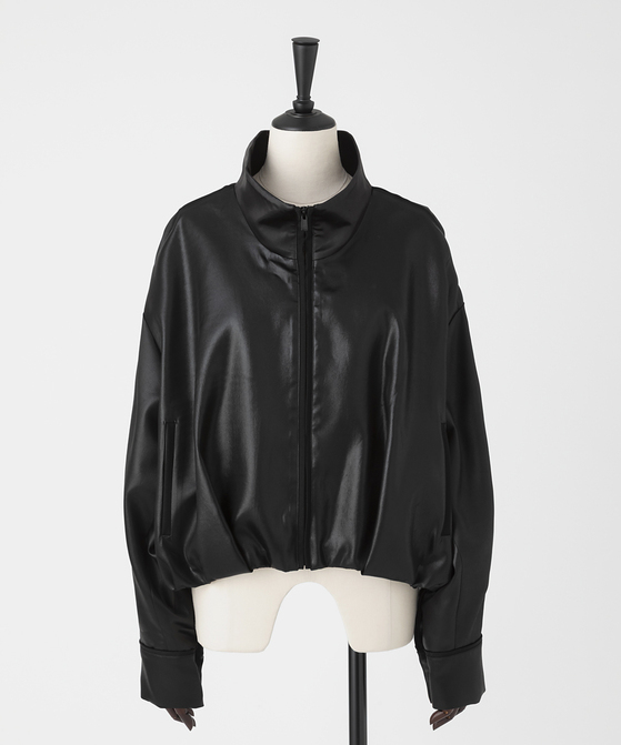 EAUVIRE グロッシーサテンブルゾン ブラック