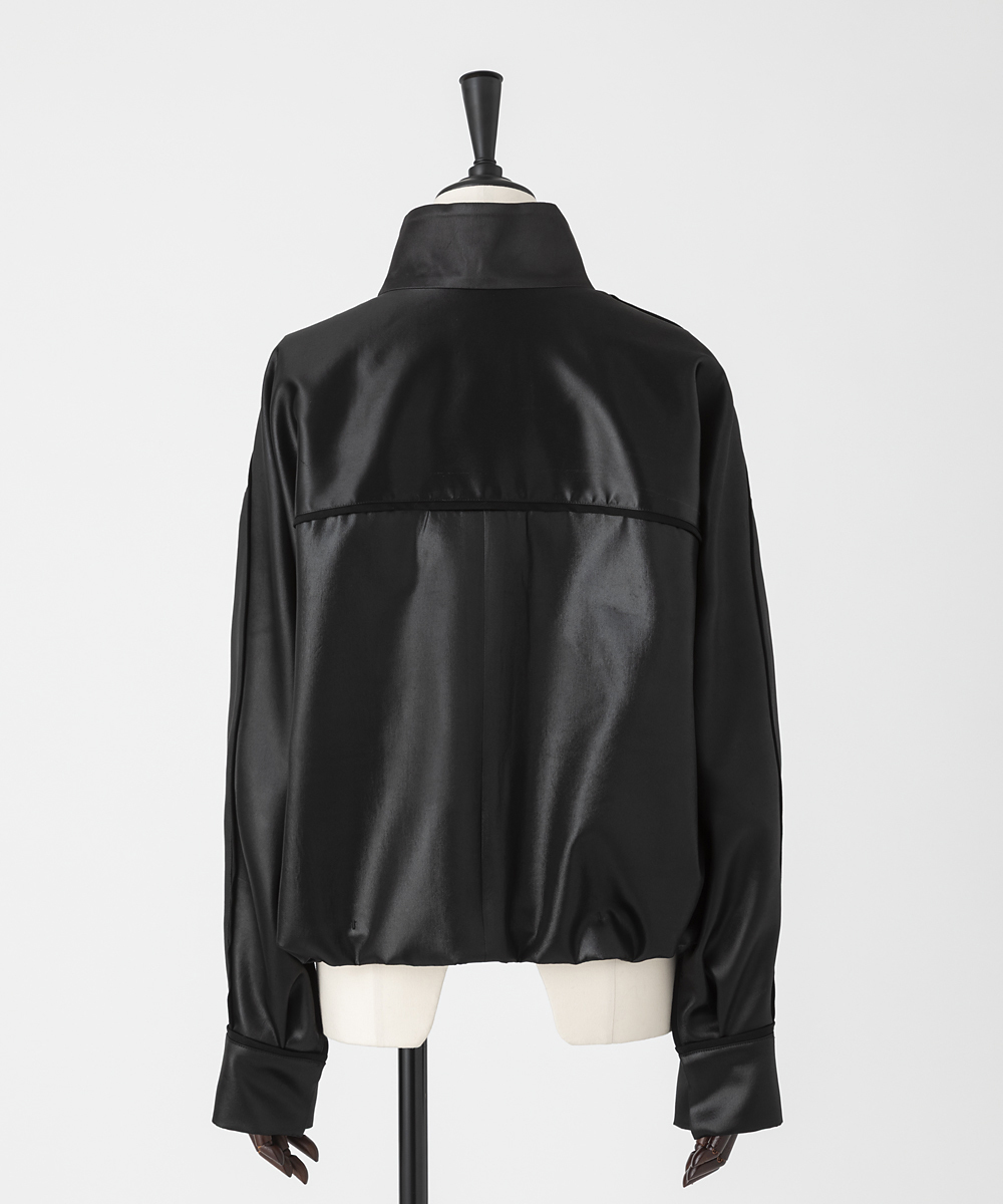 EAUVIRE グロッシーサテンブルゾン ブラック