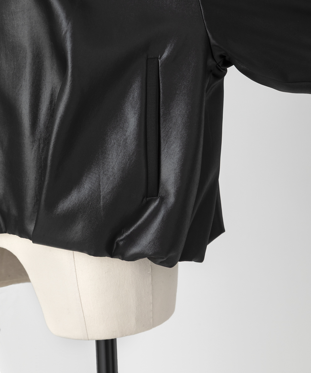 EAUVIRE グロッシーサテンブルゾン ブラック