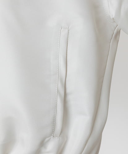 EAUVIRE ノーカラーショートブルゾン ライトグレー