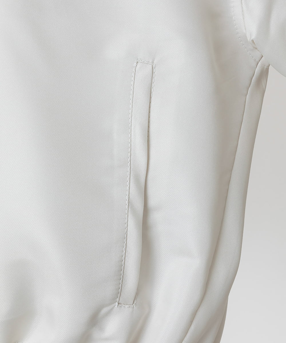 EAUVIRE ノーカラーショートブルゾン ライトグレー