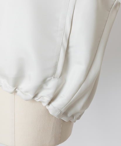 EAUVIRE ノーカラーショートブルゾン ライトグレー