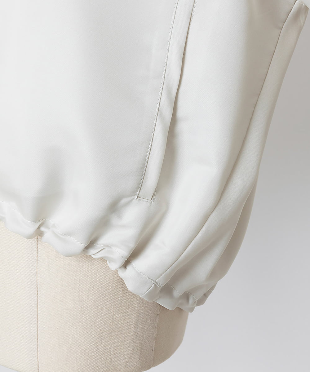 EAUVIRE ノーカラーショートブルゾン ライトグレー