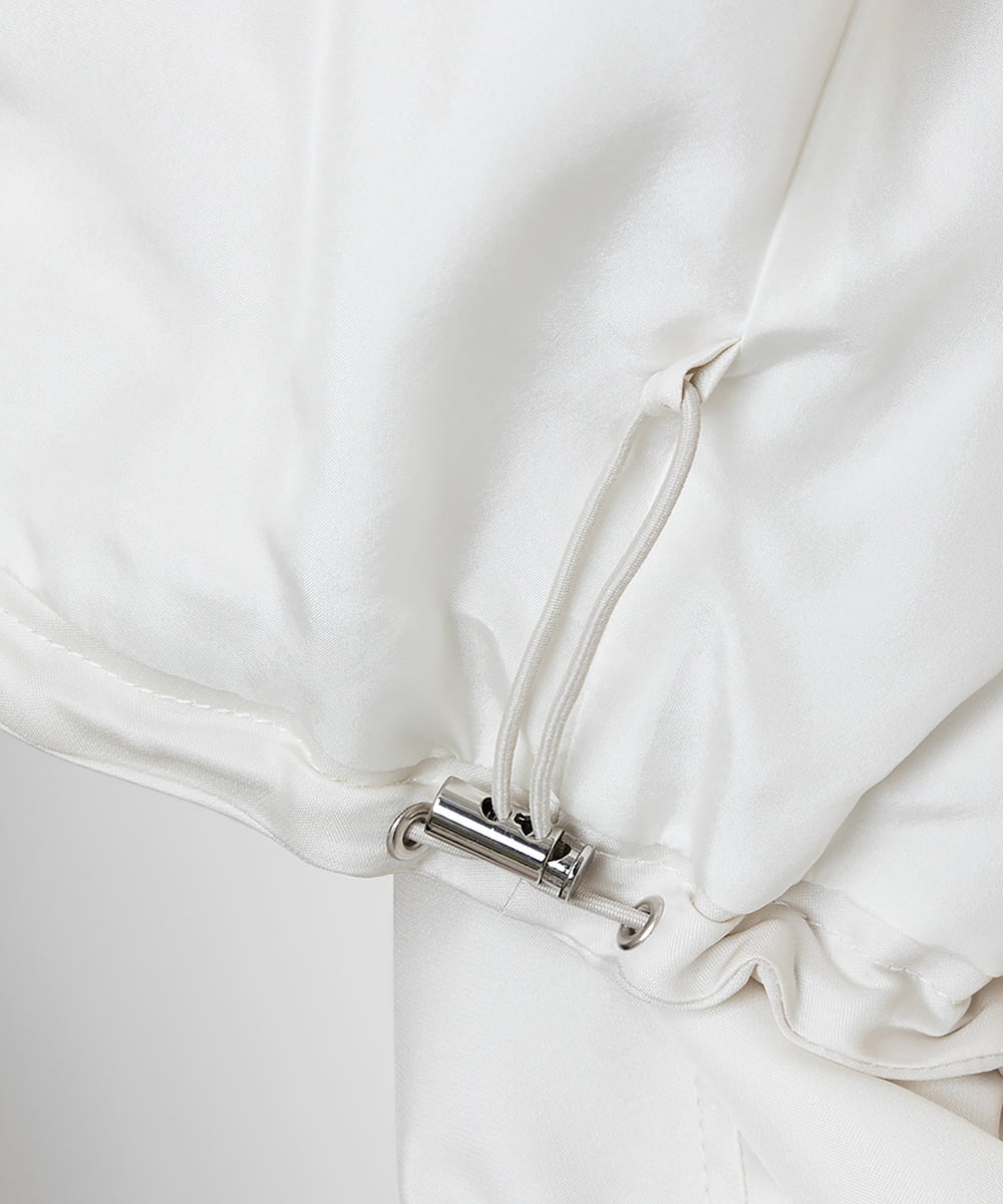 EAUVIRE ノーカラーショートブルゾン ライトグレー