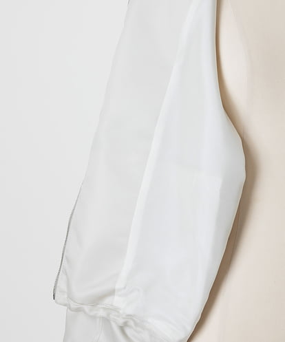 EAUVIRE ノーカラーショートブルゾン ライトグレー