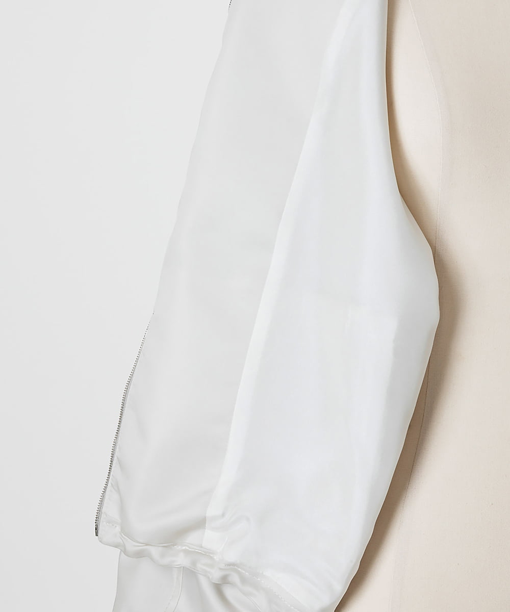 EAUVIRE ノーカラーショートブルゾン ライトグレー