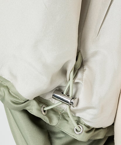 EAUVIRE ノーカラーショートブルゾン ライトグレー