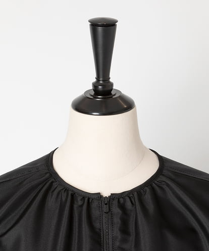 EAUVIRE ノーカラーショートブルゾン ライトグレー