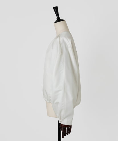 EAUVIRE ノーカラーショートブルゾン ライトグレー