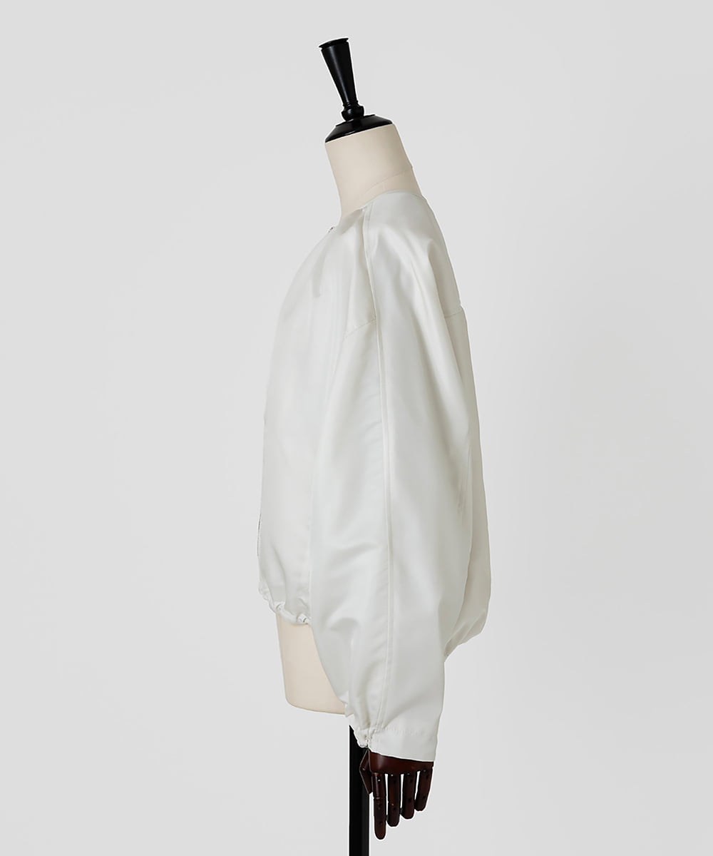 EAUVIRE ノーカラーショートブルゾン ライトグレー